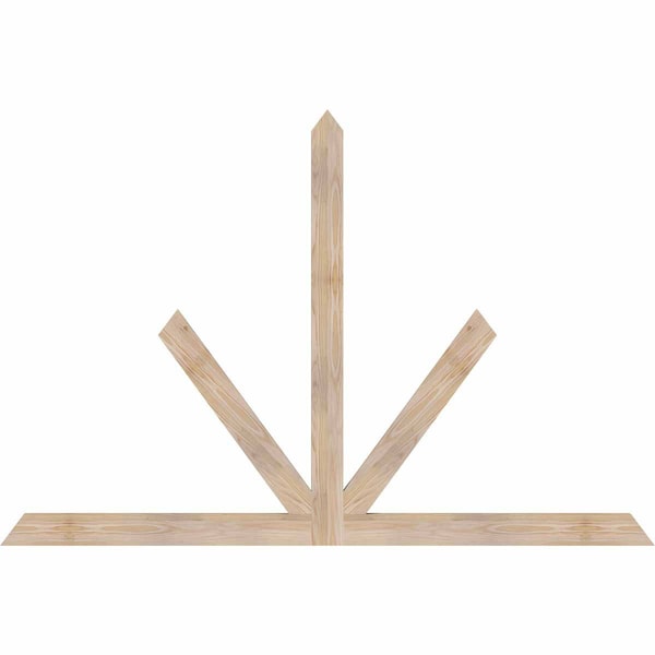Ekena Millwork Saratoga Smooth Timber Gable Bracket, Douglas Fir, 72"W x 48"H x 1 1/2"D x 3 1/2"F, 16/12 Pitch GBW072X48X0204SAR00SDF - main